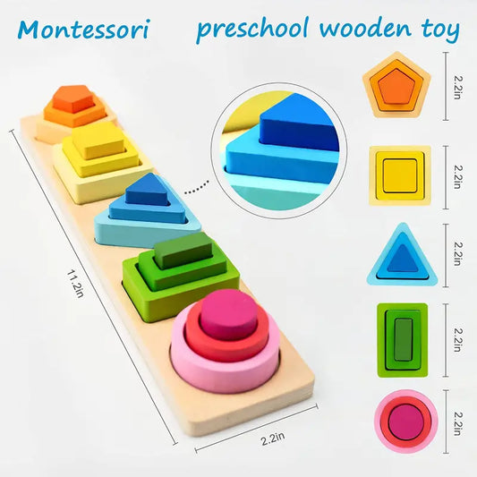 Wooden stacking shapes