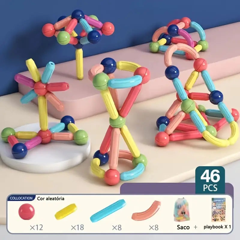 Magnetic stick building blocks