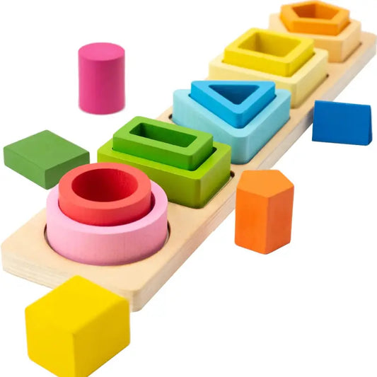 Wooden stacking shapes